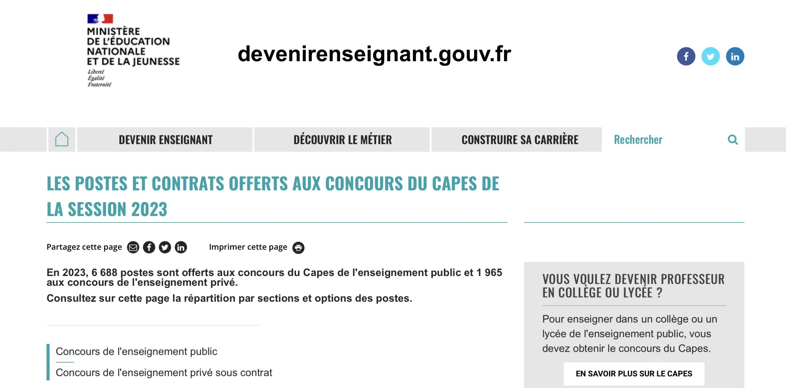 Publication du nombre de postes ouverts aux concours enseignants 2023 du second degré (CAPES/ CAFEP) langue bretonne : Quand l’Etat ne respecte pas sa parole !