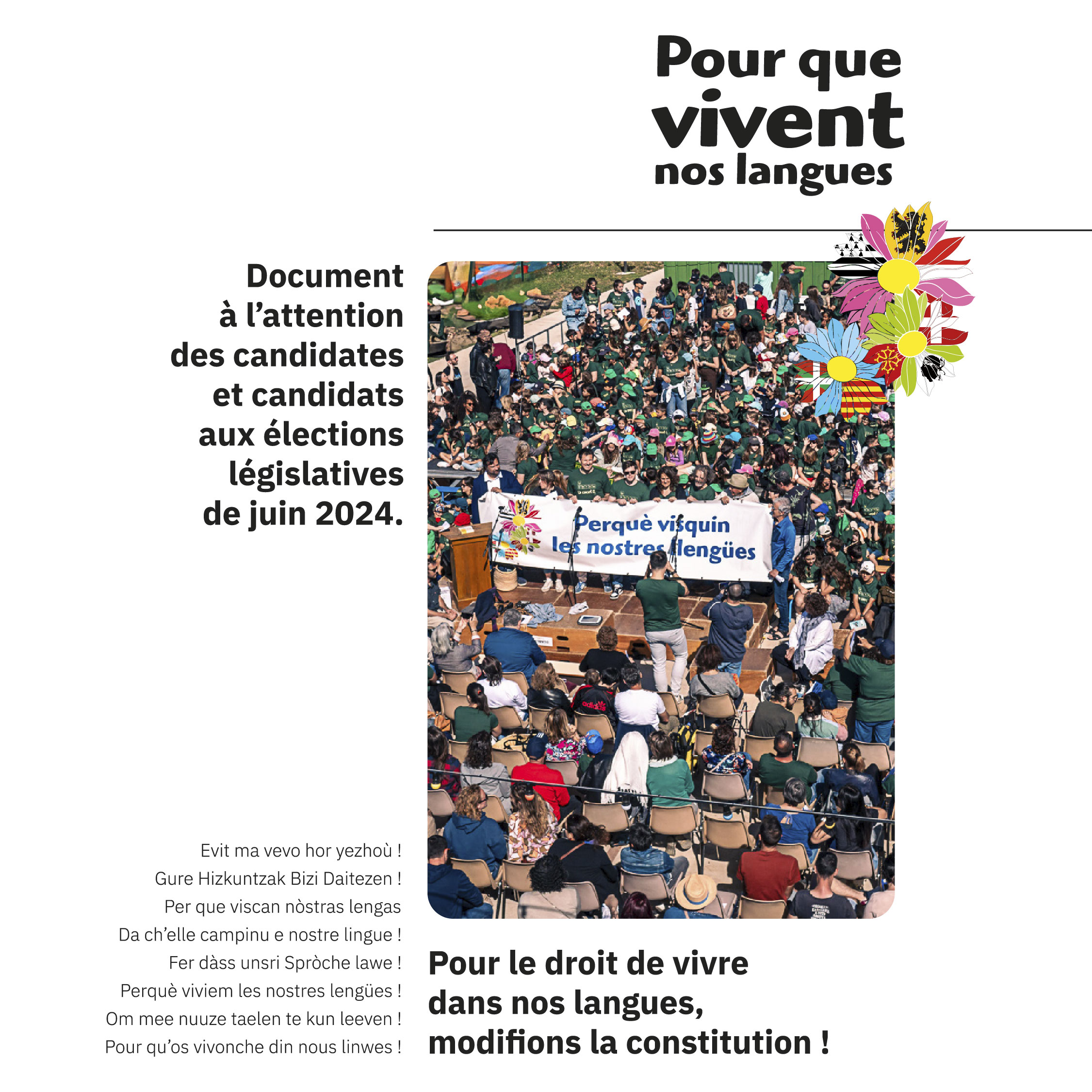 Législatives 2024 : question unique adressée aux candidat.e.s